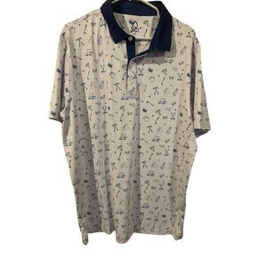 Deolax Men's White Blue Short Sleeve Performance Golf Polo Shirt Bundle Of 2 XL